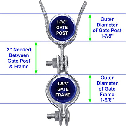 1-5/8" x 1-7/8" Chain Link Fence Gate Fork Latch - Fence Gate Latch - Galvanized Fence Gate Latch with Hole for Padlock - size: 1-5/8" X 1-7/8"