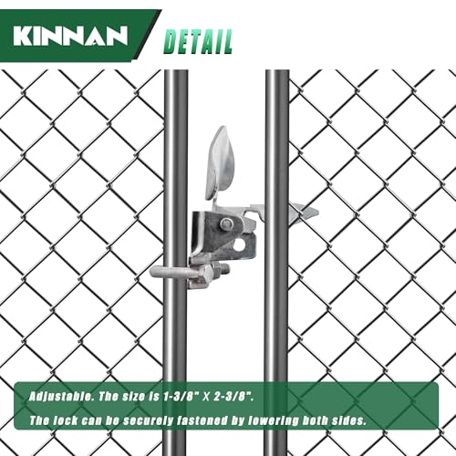 1 Pack KINNAN Chain Link Fence Butterfly Gate Latch, Galvanized Steel Butterfly Gate Latch for 1-3/8" Gate Frame and 2-3/8" Gate Post, Fence Gate Latch with Padlock Hole