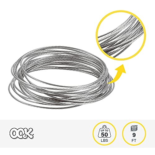OOK 50114 50-Pound 9-Feet Dura Steel Stainless Steel Hanging Wire - color: Silver, size: 9'