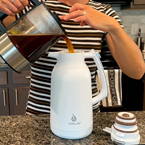 IDEUS Thermal Coffee Carafe 68oz, Beverage Dispenser Metallic - color: Metallic, size: 68 Ounces