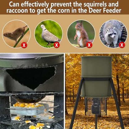Deer Feeder Varmint Guard, 14.5” x 12.5” Square Varmint Cage for Feeders | All-Metal Deer Feeder Cage, Protective Cages for Feeder Keeping Wildlife Away Outdoor Hunting (Square) - color: Square