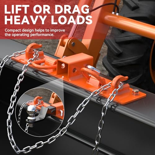 Universal Tractor Bucket Grab Hooks 2" Receiver, 3/8" Bolt On Grab Hooks