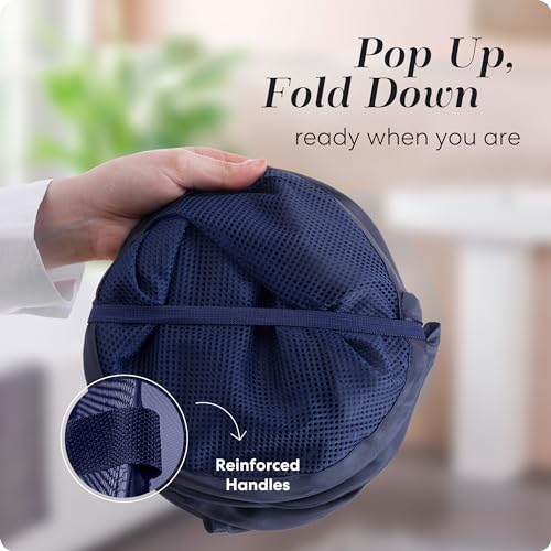 Handy Laundry Collapsible Mesh Laundry Hamper 2-Pack, Blue - color: Blue, 2-PACK
