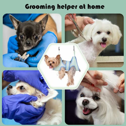 Guzekier Pet Dog Grooming Hammock Harness for Cats & Dogs, Dog Sling for Grooming, Dog Hammock Restraint Bag with Nail Clippers/Trimmer, Nail File, Pet Comb,Ear/Eye Care - size: XXS (Suitable for 2-5LB)