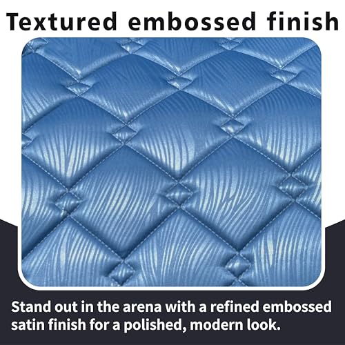 EQUINEWAVE Embossed All Purpose Saddle Pad | Cooling Performance Lining, Contoured Fit, Textured Design, English Riding - color: BLUE HORIZON