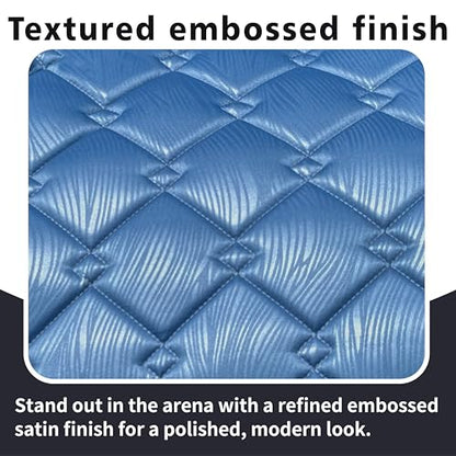 EQUINEWAVE Embossed All Purpose Saddle Pad | Cooling Performance Lining, Contoured Fit, Textured Design, English Riding - color: BLUE HORIZON