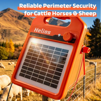 MINI160 2 Miles Solar Fence Charger, 0.16 Joule Solar Electric Fence Charger for Livestock, Pigs, Horses, Cattle Sheep, Solar Powered Electric Fence with Day or Night Mode, Easy Installation - size: MINI160