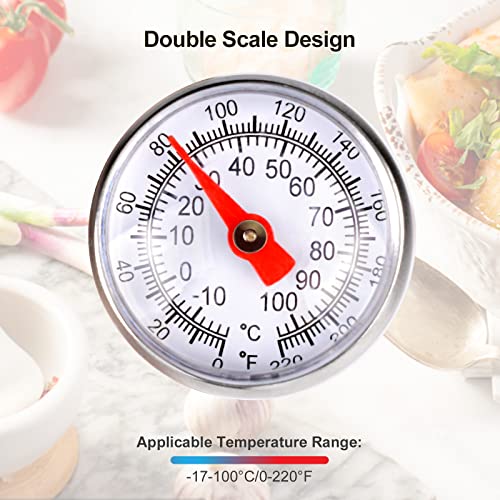 2 PCS Meat Thermometer for Grilling, Food Thermometer for Cooking, Milk, Meat Thermometers for Grilling Cooking, Kitchen Instant Read Thermometer, Pocket Thermometers Food Temperature Probe