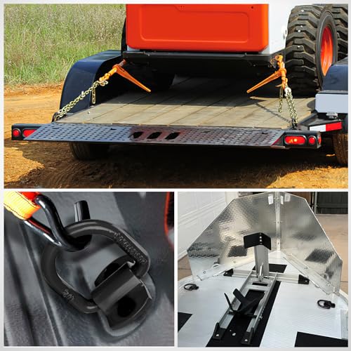 Nilight 4 PCS 1/2" D Ring Tie Down Anchor Bolts on Trailer | Heavy Duty Rings with Screws Bolts on Trailer Truck Bed Cargo 12000 Lbs Break Strength Hook Black - color: Black