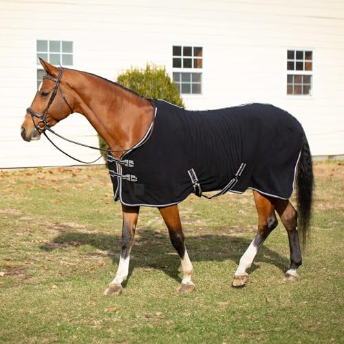 Equinavia Norse Anti-Pill Fleece Cooler | Blanket Liner for Horses - Black/Grape Purple - 70 in - color: Black/Grape Purple, size: 70 in