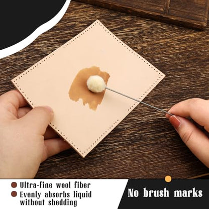 BUTUZE 15 Pcs Wool Daubers, Wool Daubers for Leather Dye - size: 10 Pcs