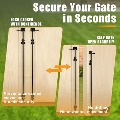 36" Gate Drop Rod for Double Wooden or Chain Link Fence Gates - size: 36" (2 PACK)