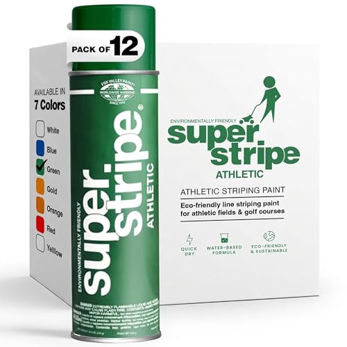 Fox Valley Athletic Field Striping Paint 18 oz Pack of 12, Green - color: Athletic Green
