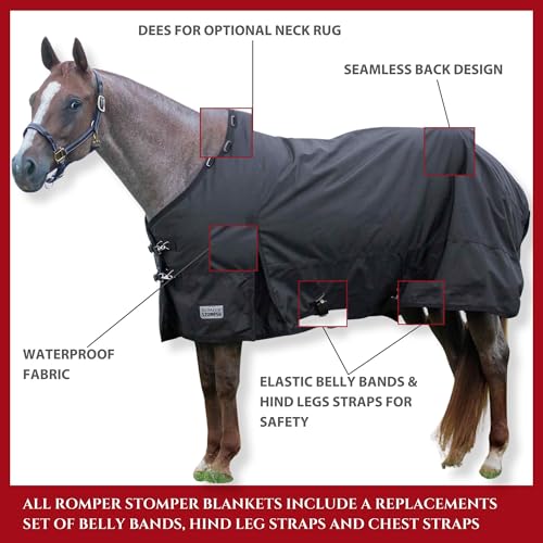 Jeffers Romper Stomper Horse Turnout Blanket, 1680D, 0g Fill | Brown | 69" - size: 69"