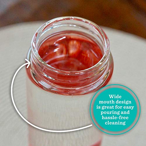 Juice Bottles - 4 Pack Wide Mouth Glass Bottles & Stainless Steel Lids,10oz - size: 10 oz
