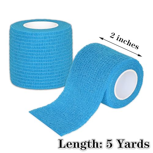 Tindobewan Self Adhesive Bandage Wrap, 2 Inches 8 Rolls Light Blue - color: Light Blue, size: 2 Inch