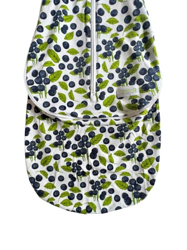 Woombie Grow with Me Baby Swaddle - Convertible Self-Soothing Swaddle Fits Babies 0-18 Months - Expands to Hands-Free, Legs-Out Wearable Blanket - Blueberries - color: Blueberries, style: Grow With Me