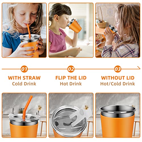 Kids Cups with Lids and Colorful Silicone Sleeve for Children and Adults - color: Blue/Red/Green/Orange/Purple
