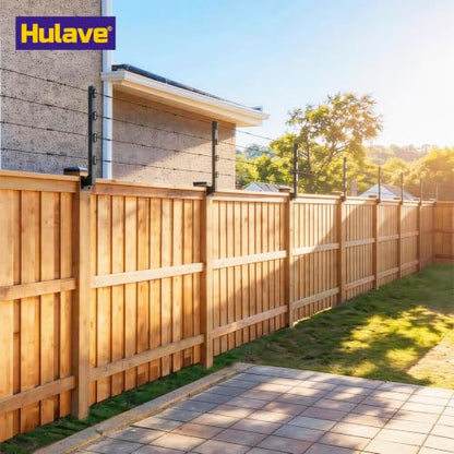 Hulave 8-Pack Fence Post Extender, High 23" Fence Barbed Wire Extend Arm, Used to add Height to Wood Fences for Privacy and to Prevent Animals from Jumping Away and Breaking in (Matte-Black) - size: Heigh-23in
