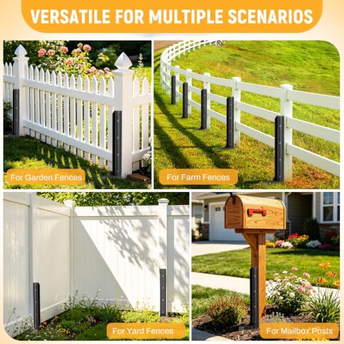 2PCS Fence Post Repair Kit with Serrated Design & Adjustable Width