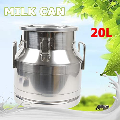 Milk Can Water Jug Coffee Canister Stainless Steel Bucket Milk Jug W/Independent Embedded Silicone Sealed Lid Easy to Use and Clean Storage (20L/5.25 Gallon) - color: 20L/5.25 Gallon