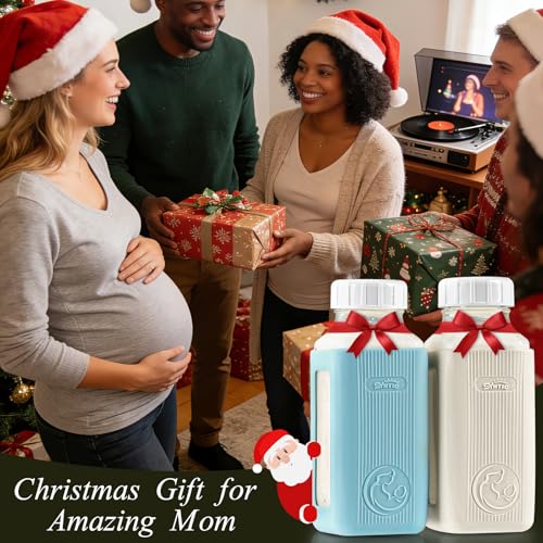Syntic 2 Pack 16 Oz Glass Breastmilk Storage Bottles with Pour Spouts - color: 2 Set-Light Blue/Light Gray