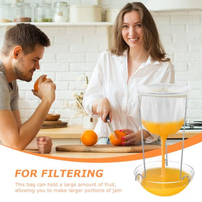 Jelly Strainer Stand, 3 Reusable Bags, Stainless Steel Sieve for Nut Milk