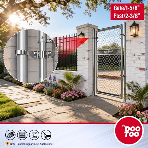 Stainless Steel 1-5/8" x 2-3/8" Chain Link Gate Latch （Fit 1-5/8" Gate Frame）, Heavy Duty Chain Link Fence Gate Fork Latch with Hole for Padlock 1Pack - color: 1-5/8"x2-3/8"