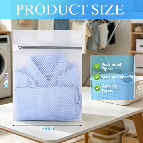 18 Pack Durable Mesh Laundry Bags for Delicates, 12x16 Inches