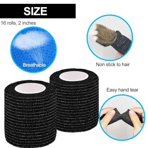 Self Adhesive Bandage Wrap 2 Inches, 16 Pack