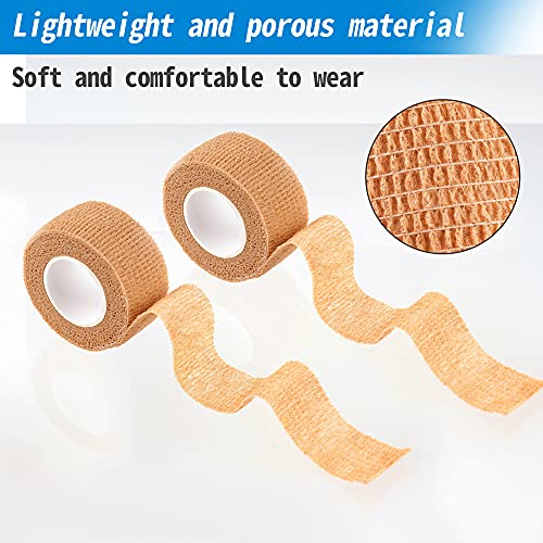 24 Pack Self Adherent Cohesive Wrap Bandages 1 Inches X 5 Yards,First Aid Tape, Elastic Self Adhesive Tape, Athletic, Sports wrap Tape, Bandage Wrap for Sports, Wrist, Skin Colour Athletic Tape - size: 24 Count (Pack of 1)