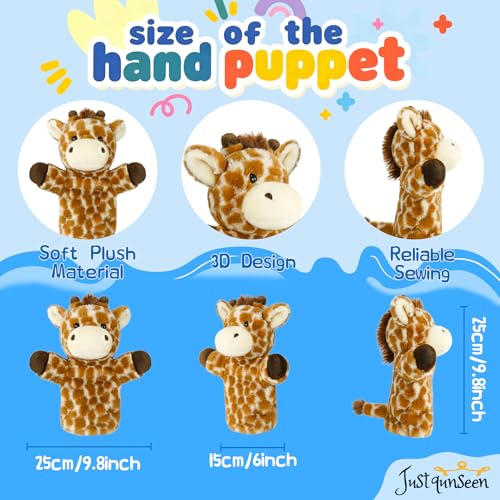 Giraffe Puppet Kids Hand Puppets Adults Large Safari Stuffed Animal for Story Time Teaching Educational Toy Adult Hands Fit Washable Stuffed Long Neck Cute Giraffe Plush Toys - color: Giraffe