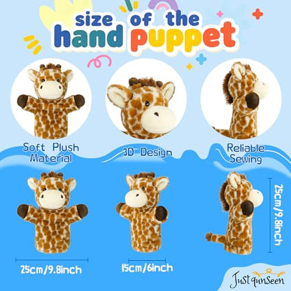 Giraffe Puppet Kids Hand Puppets Adults Large Safari Stuffed Animal for Story Time Teaching Educational Toy Adult Hands Fit Washable Stuffed Long Neck Cute Giraffe Plush Toys - color: Giraffe