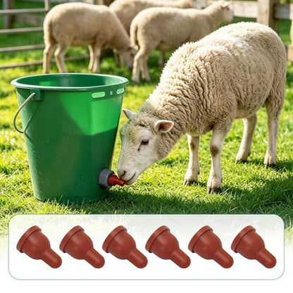 Lamb Nipple Goat Teat with Fix Base for Feeding Milk Bucket Livestock Animal Farming Tool (6pcs Lamb Pacifier) - size: 6pcs Lamb Pacifier