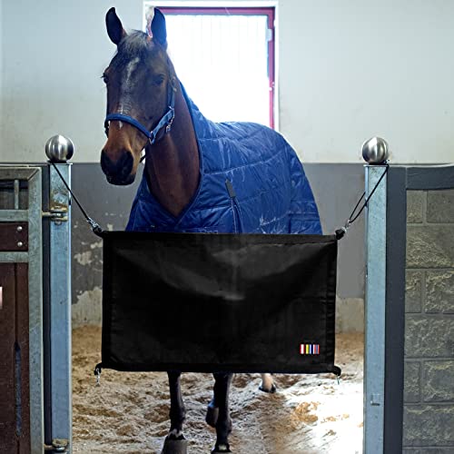HORZE Durable Polyester Horse Stall Guard with Adjustable Straps | Measures 40" x 24" - Black - One Size