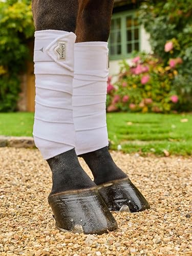 LeMieux Elevate Polo Bandages - Super Soft Micro Fleece - Set of Four - White - Pony - color: White, size: Pony