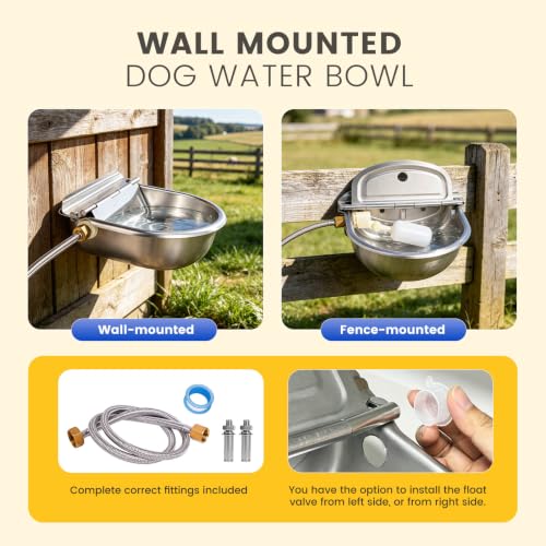 Automatic Dog Water Bowl Dispenser 304 Stainless Steel Dog Waterer - color: Standard without Drain Plug