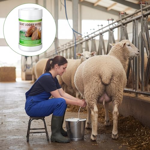 60 Pcs Goat Cow Sheep Udder Wipes, 5.5 x 7.8 Inches