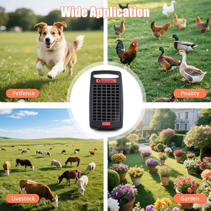 20 Miles Solar Electric Fence Charger with Short Circuit Alarm,0.32JPowered - size: GOR32（20M0.32J）