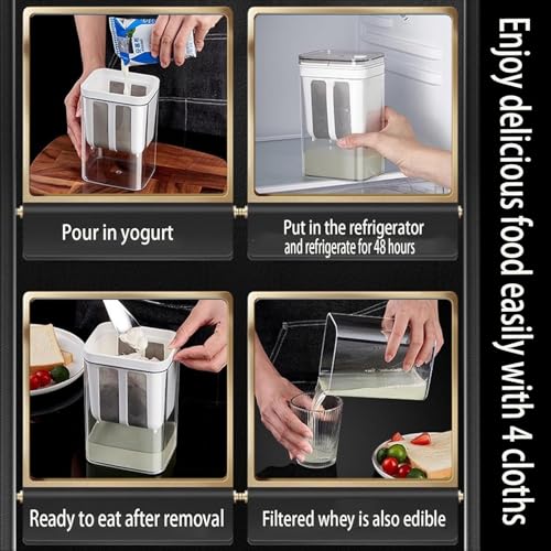 1800MLGreek Yogurt Maker - Ultra Fine Yogurt Strainer ，Reusable Rice Tea Juicing Food Sieve Strainer(L) - size: L
