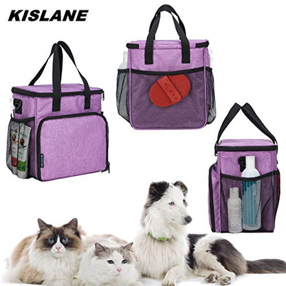Pet Grooming Storage Bag, Organizer for Dog & Cat Supplies (Purple) - color: Purple