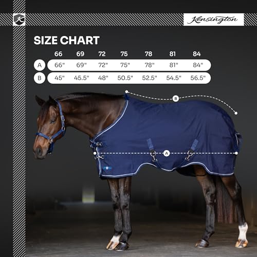 Kensington Poly Cotton Stable Sheet Pony Fit - color: B- Navy, size: 84"