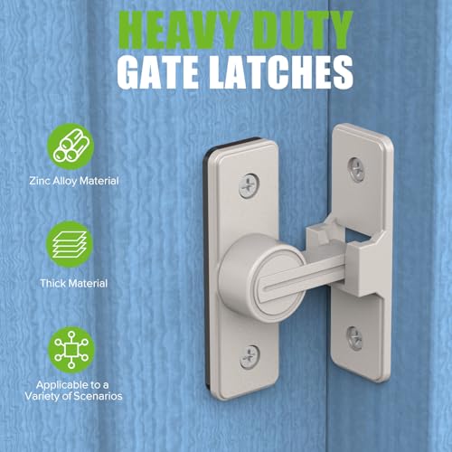 Barn Door Lock Hardware, 90 Degree Flip Latch Privacy Lock, Nickel | Heavy Duty Zinc Alloy Sliding Barn Door Latch for Bathroom, Bedroom, Closet, Garage, Shed and Gate - color: Nickel-1PC