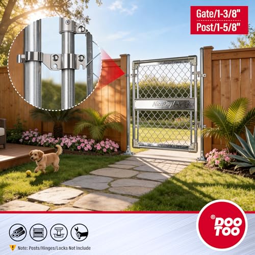Stainless Steel 1-3/8" x 1 5/8" Chain Link Gate Latch （Fit 1-3/8" Gate Frame）, Heavy Duty Chain Link Fence Gate Fork Latch with Hole for Padlock 2Pack - color: 1-3/8"x1-5/8"