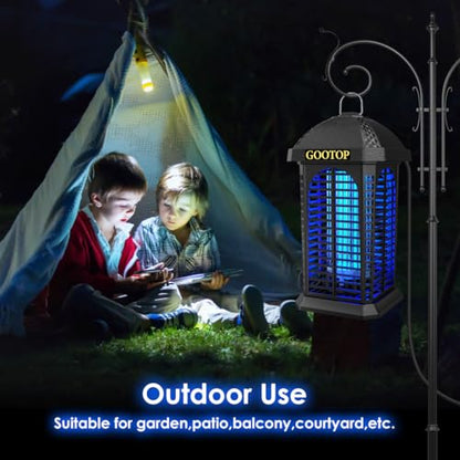 Bug Zapper Outdoor, 4200V Electric Mosquito Zapper, Bug Zapper Outdoor, Fly Traps, Fly Zapper, Mosquito Killer Indoor 3 Prong Plug, 90-130V, ABS Plastic Outer - color: JY-Black