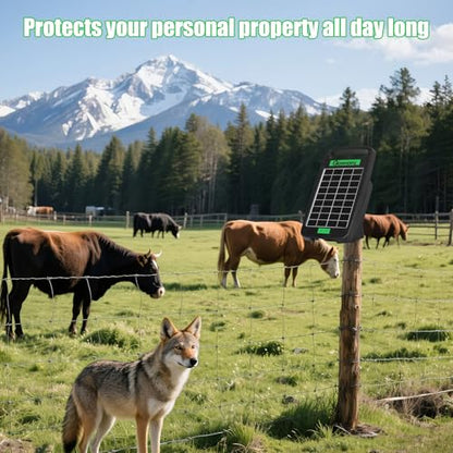 5 Miles Solar Electric Fence Charger,0.11J Powered 24-Hour Protection - size: GOR11 (5M0.11J)