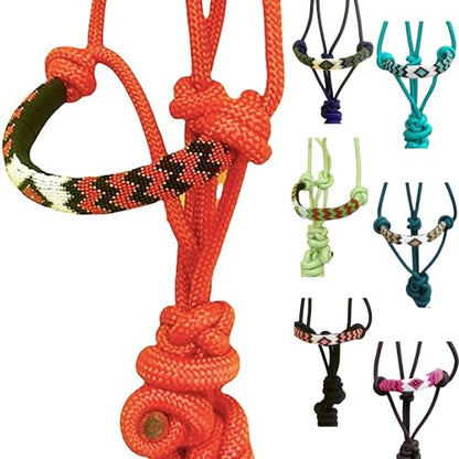 Majestic Ally Padded Beaded Nose Braided Rope Halter with 10' Matching Lead (Red) - color: Red