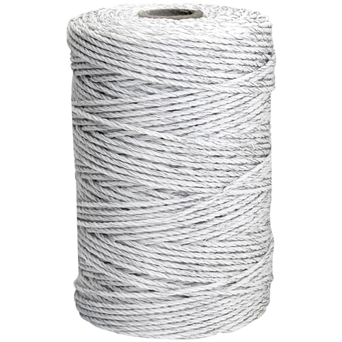 Electric Fence Polywire 656ft 6-Strand Stainless Steel White - color: white, size: 656ft