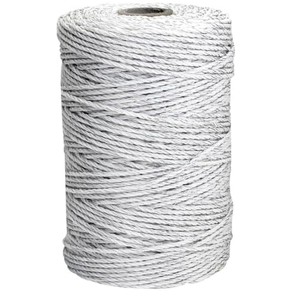 Electric Fence Polywire 656ft 6-Strand Stainless Steel White - color: white, size: 656ft
