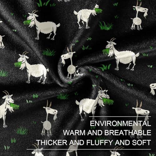 Goat Fleece Throw Blanket for Couch Adults Teens 50" X 60" - color: Goat, size: 50x60 inch
